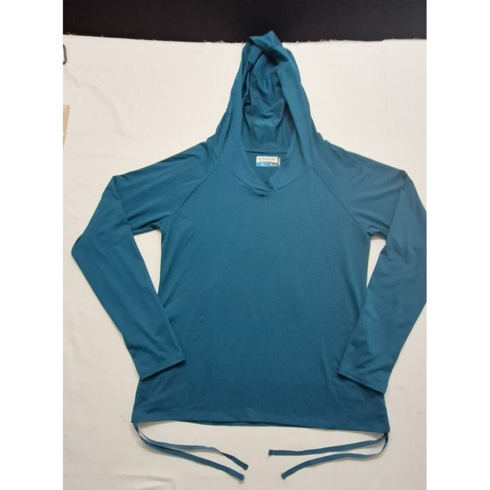 Magellan Fish Gear Meg Wick women's‎ Teal Hooded Ruched Athleisure top Sz. XL